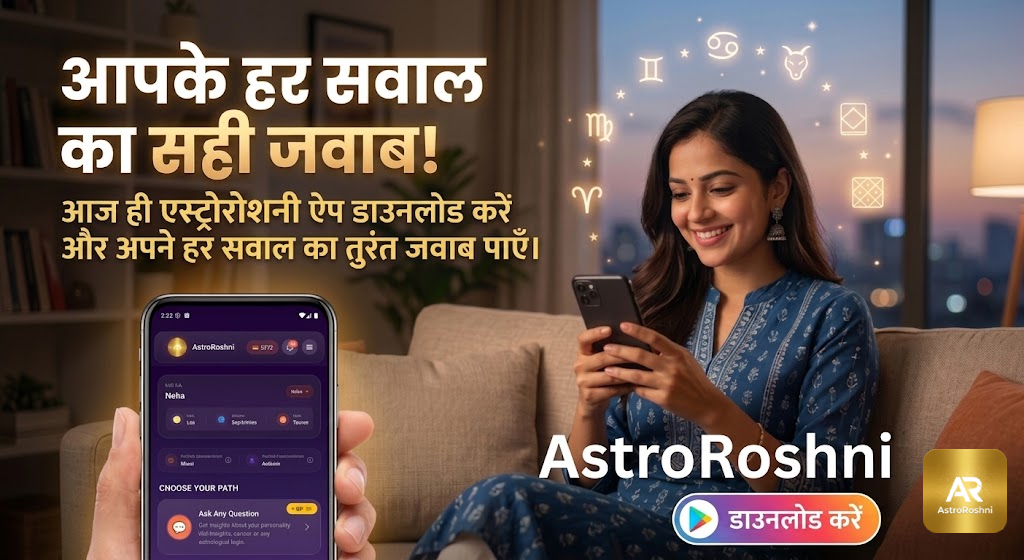 Discover your life path with AstroRoshni — AI Vedic astrology app for Kundli, daily horoscope, marriage matching, and live chat with an AI astrologer on Google Play